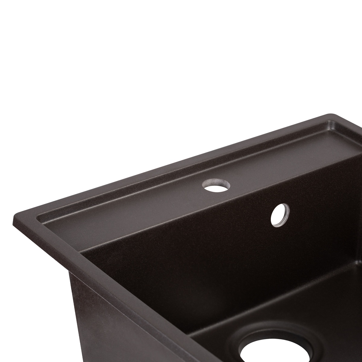 Кухонна мийка керамогранітна прямокутна Q-TAP CS 495мм x 525мм коричневий із сифоном QT5250COF551