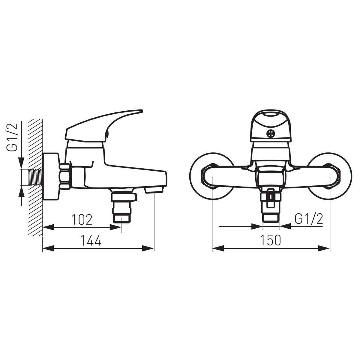 Набор смесителей для ванны FERRO 3в1 хром латунь ONE (BFO1+BFO2+N340)
