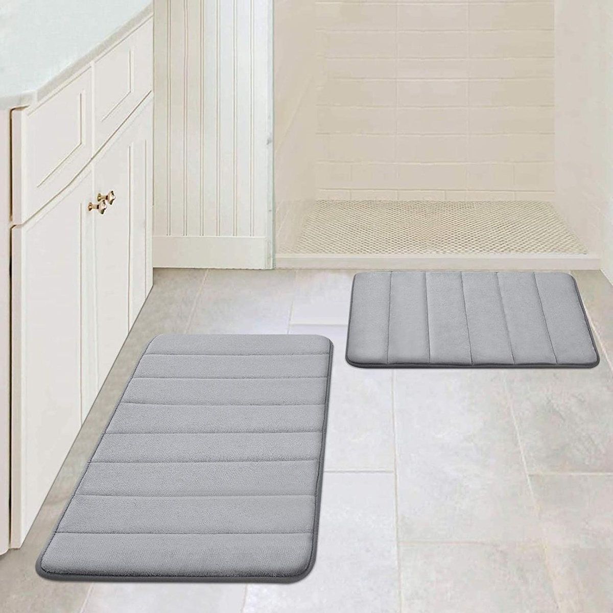 Набор ковриков для ванной AQUARIUS AQ-U1462584417 800x500мм серый