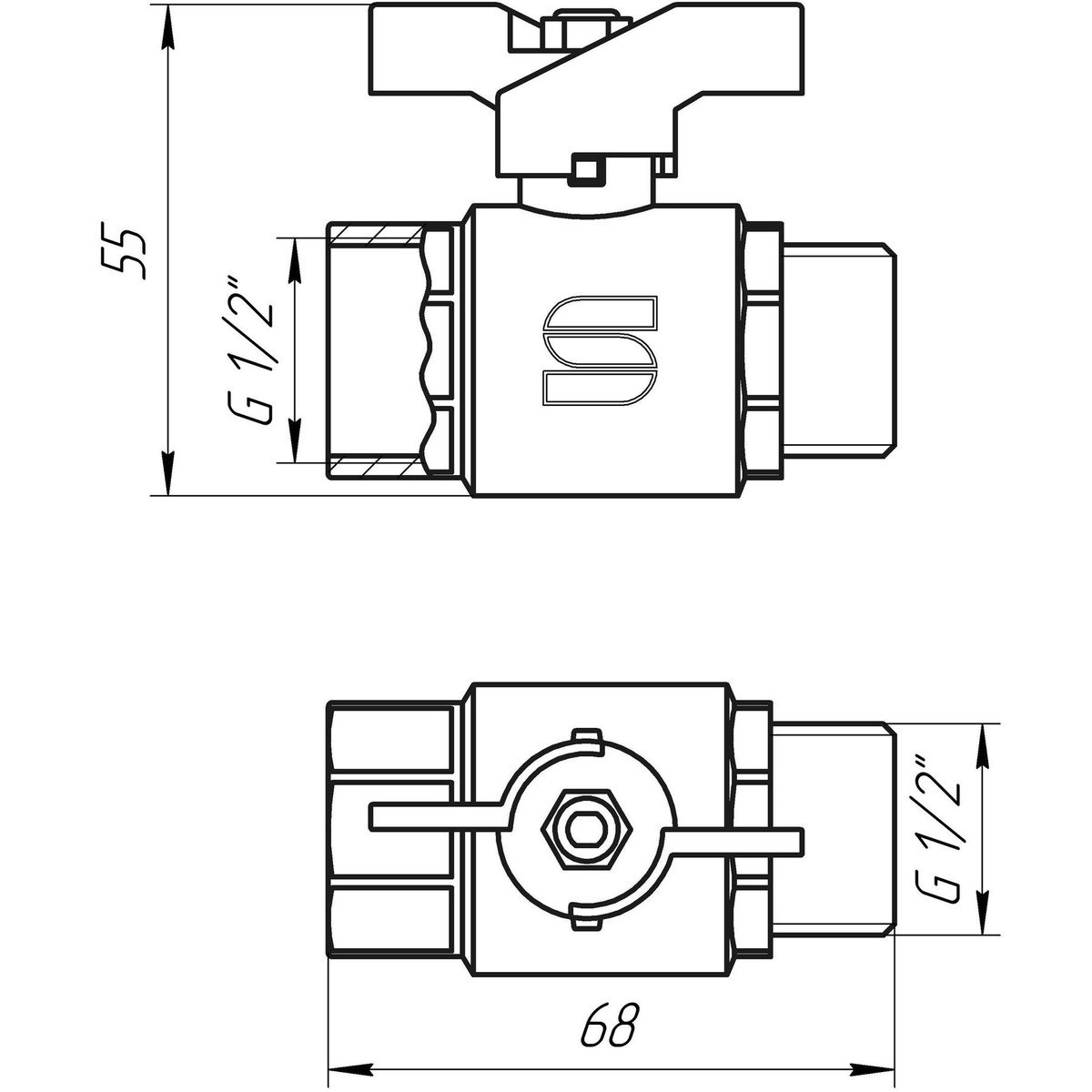 Кран шаровой SELBA SL1508 1/2" вн-нр PN40бар 000009621