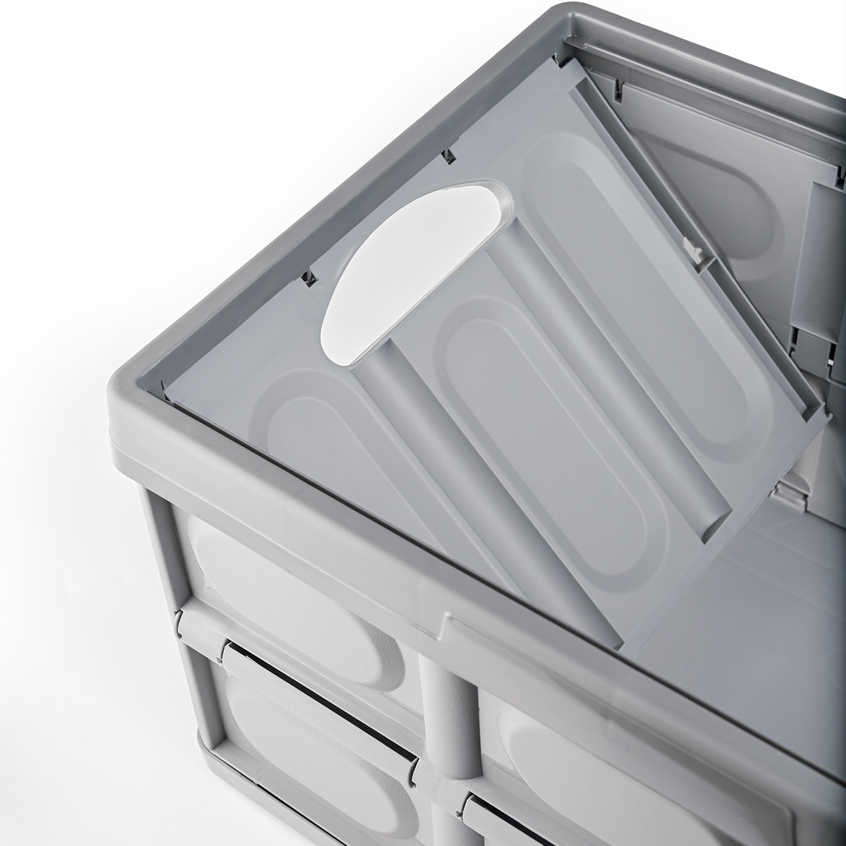 Ящик для зберігання з кришкою MVM пластиковий сірий 290x355x520 FB-1 55L GRAY