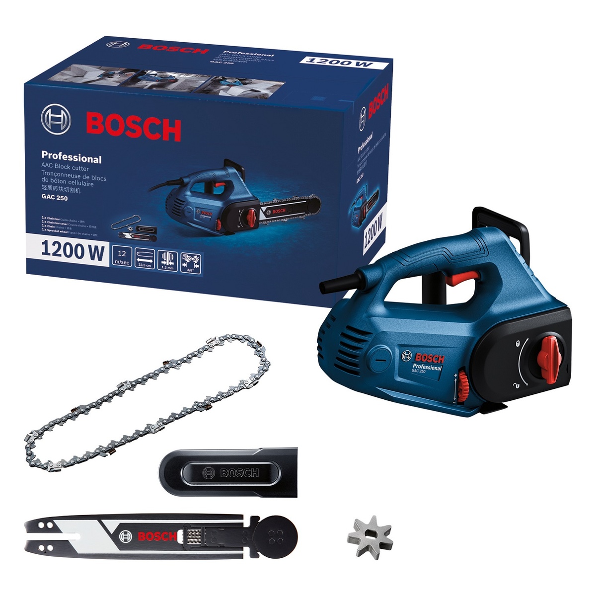 Пила для газобетонных блоков Bosch GAC 250 1200Вт 330мм 3/8" 5000об·мин 4.7кг