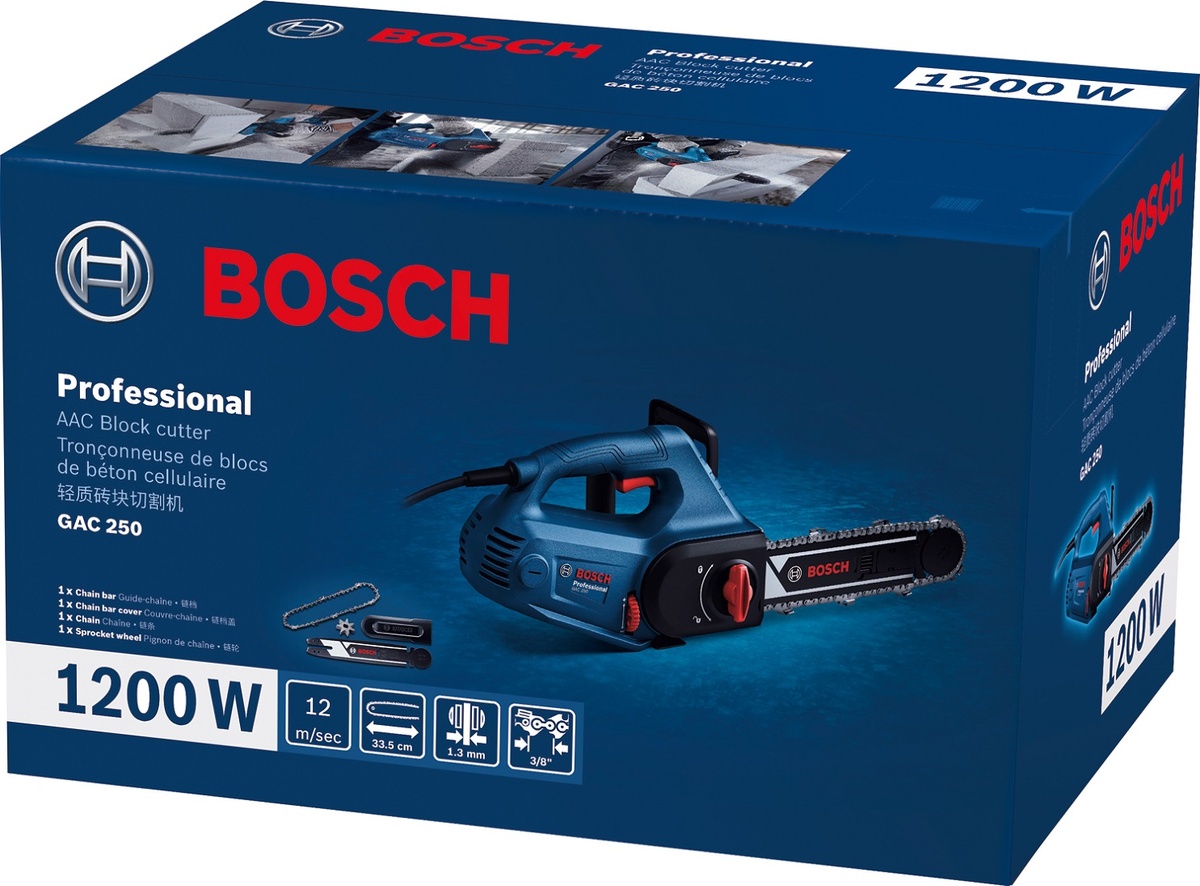 Пила для газобетонных блоков Bosch GAC 250 1200Вт 330мм 3/8" 5000об·мин 4.7кг