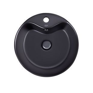 Умывальник накладной Q-TAP Scorpio 410x410x145мм круглый черный QT14113018BMBMB