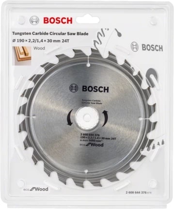 Диск пиляльний Bosch optiline Eco, 190x30мм, 24T 2.608.644.376