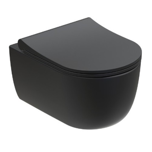 Унітаз підвісний безобідковий чорний DEVIT ART 2.0 із сидінням з мікроліфтом 3020139