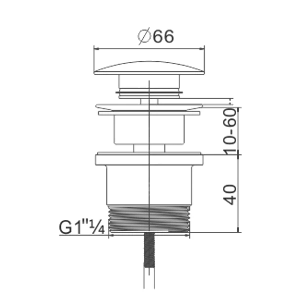 Донний клапан натискний для раковини MEXEN без переливу латунь 1 1/4" матований бронзовий MEX-79930-45