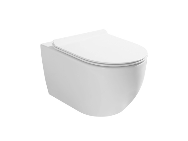 Унітаз підвісний безобідковий білий ASIGNATURA Simple Bend із сидінням з мікроліфтом 37822805