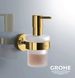 Дозатор для жидкого мыла без держателя GROHE Essentials 40394GL1 настольный на 160мл округлый стеклянный золото 3 из 3