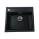 Кухонна мийка зі штучного каміння прямокутна GLOBUS LUX VOLTA 510мм x 570мм чорний без сифону 000009669 1 з 5