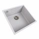Мийка для кухні гранітна квадратна PLATINUM 4040 RUBA 440x440x200мм без сифону біла PLS-A40847 3 з 8