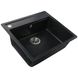 Кухонна мийка зі штучного каміння прямокутна GLOBUS LUX VOLTA 510мм x 570мм чорний без сифону 000009669 4 з 5