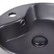 Умивальник накладний на стільницю для ванної 410мм x 410мм Q-TAP Scorpio чорний кругла QT14113018BMBMB 5 з 7