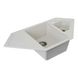 Мийка для кухні гранітна кутова PLATINUM 9950 PANDORA 990x500x200мм без сифону на півтори чаші біла PLS-A25180 3 з 5