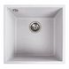Мийка для кухні гранітна квадратна PLATINUM 4040 RUBA 440x440x200мм без сифону біла PLS-A40847 1 з 8