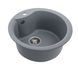 Мийка для кухні гранітна кругла PLATINUM 480 TURAS 400x400x220 мм без сифону сіра PLS-A25045 4 з 5
