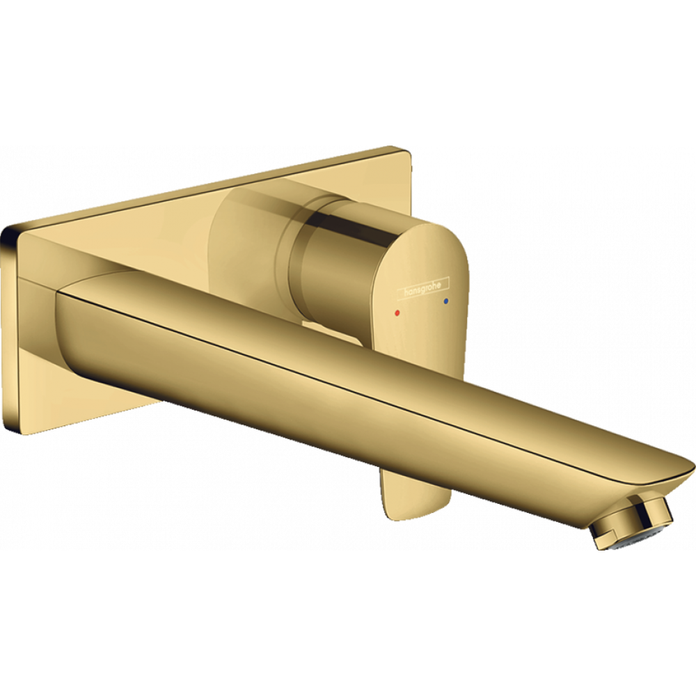 Зовнішня частина одноважільного змішувача для умивальника настінного монтажу без прихованої частини HANSGROHE Talis E золото латунь 71734990