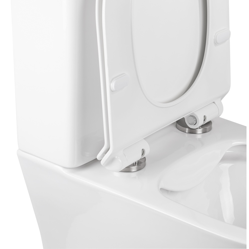 Унитаз-компакт напольный безободковый белый Q-TAP Virgo сиденье микролифт выпуск в стену QT18222169ARW