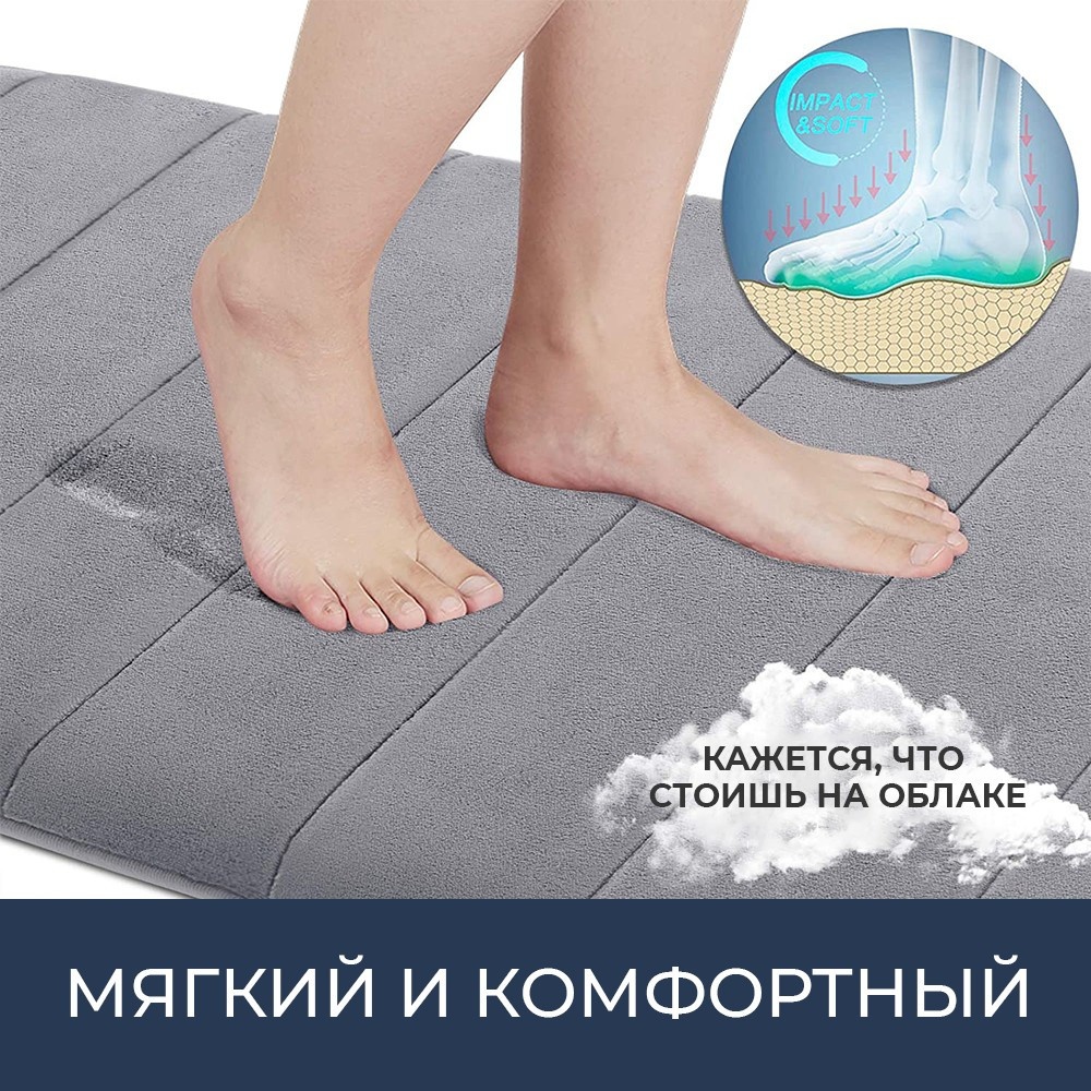 Набор ковриков для ванной AQUARIUS AQ-U1462584414 800x500мм серый