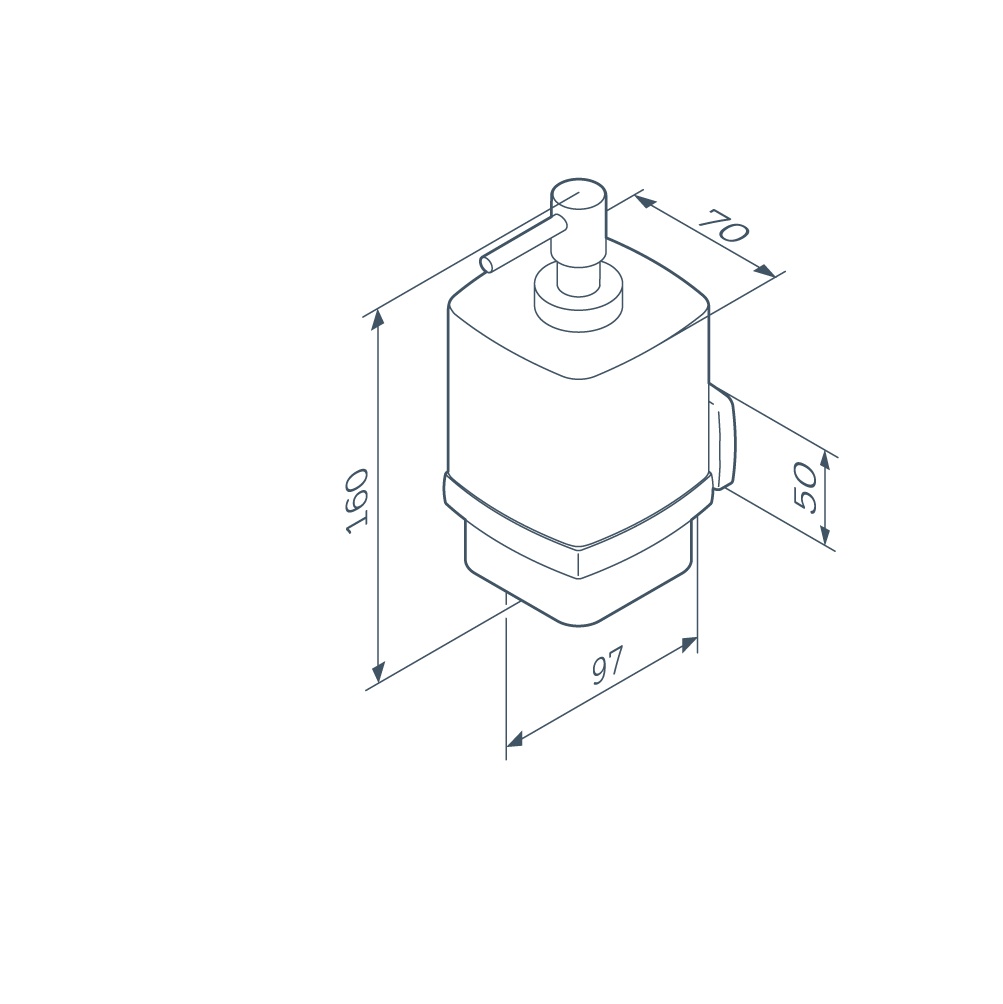 Дозатор для жидкого мыла AM.PM Gem A9036922 настенный на 250мл прямоугольный стеклянный черный