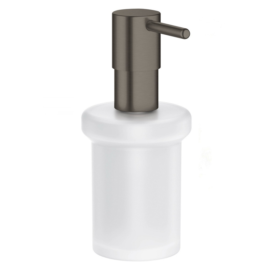 Дозатор для жидкого мыла без держателя GROHE Essentials 40394AL1 настольный на 160мл округлый стеклянный тёмный графит