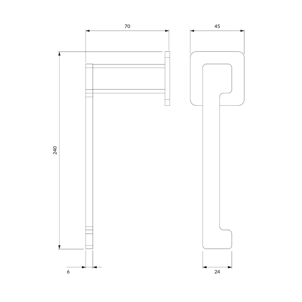 Тримач для туалетного паперу OMNIRES NELSON прямокутний металевий чорний NL80510BL