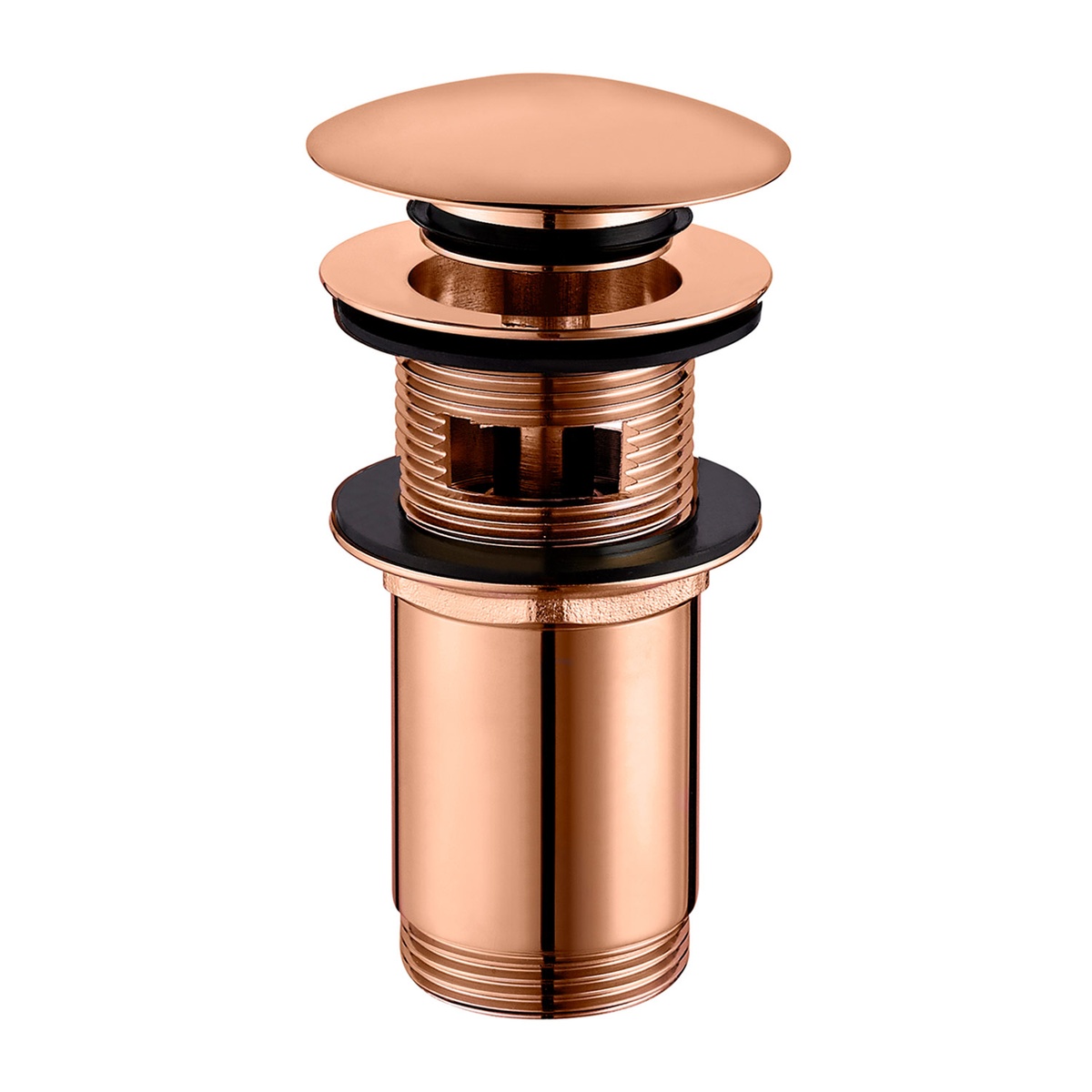 Донний клапан натискний для раковини OMNIRES із переливом метал 1 1/4" глянцевий бронзовий A706CP