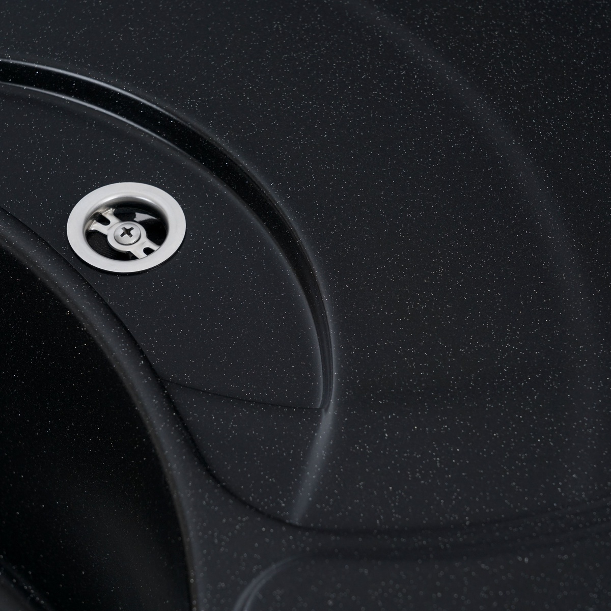 Мийка для кухні гранітна овальна PLATINUM 7750 GAZZO 770x500x190мм без сифону чорна PLS-A24903