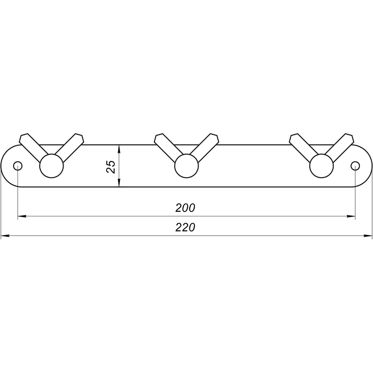 Тримач з гачками для рушників GLOBUS LUX BS8435-3 чорний метал 3 крючки 000021197