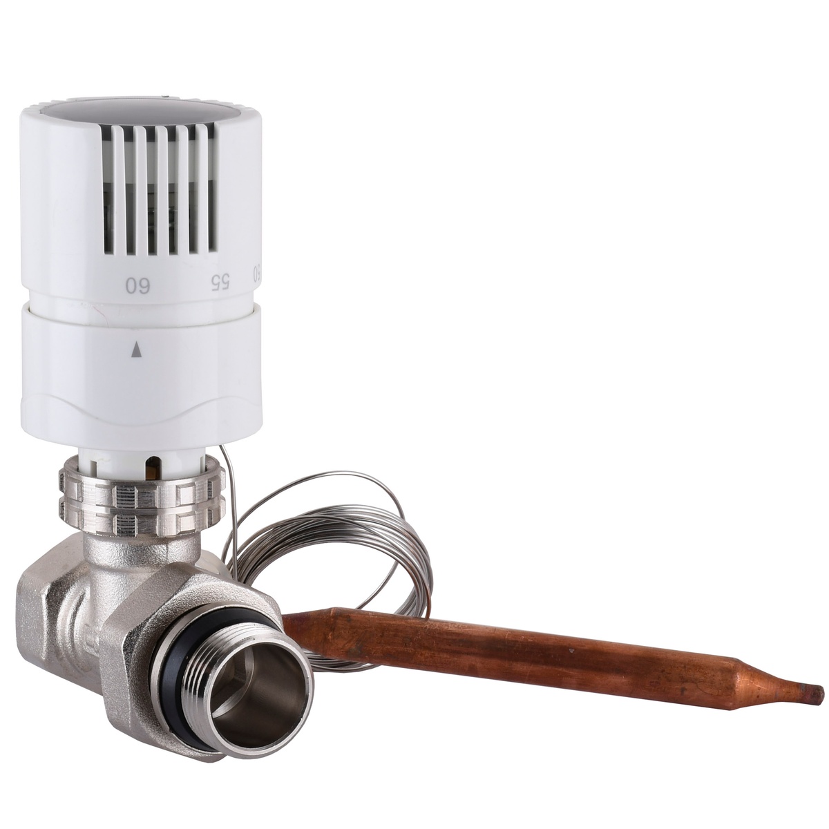Термостатический радиаторный клапан ECO TECHNOLOGY ECO 01A-4 прямой 3/4"x3/4" с американкой 000023558