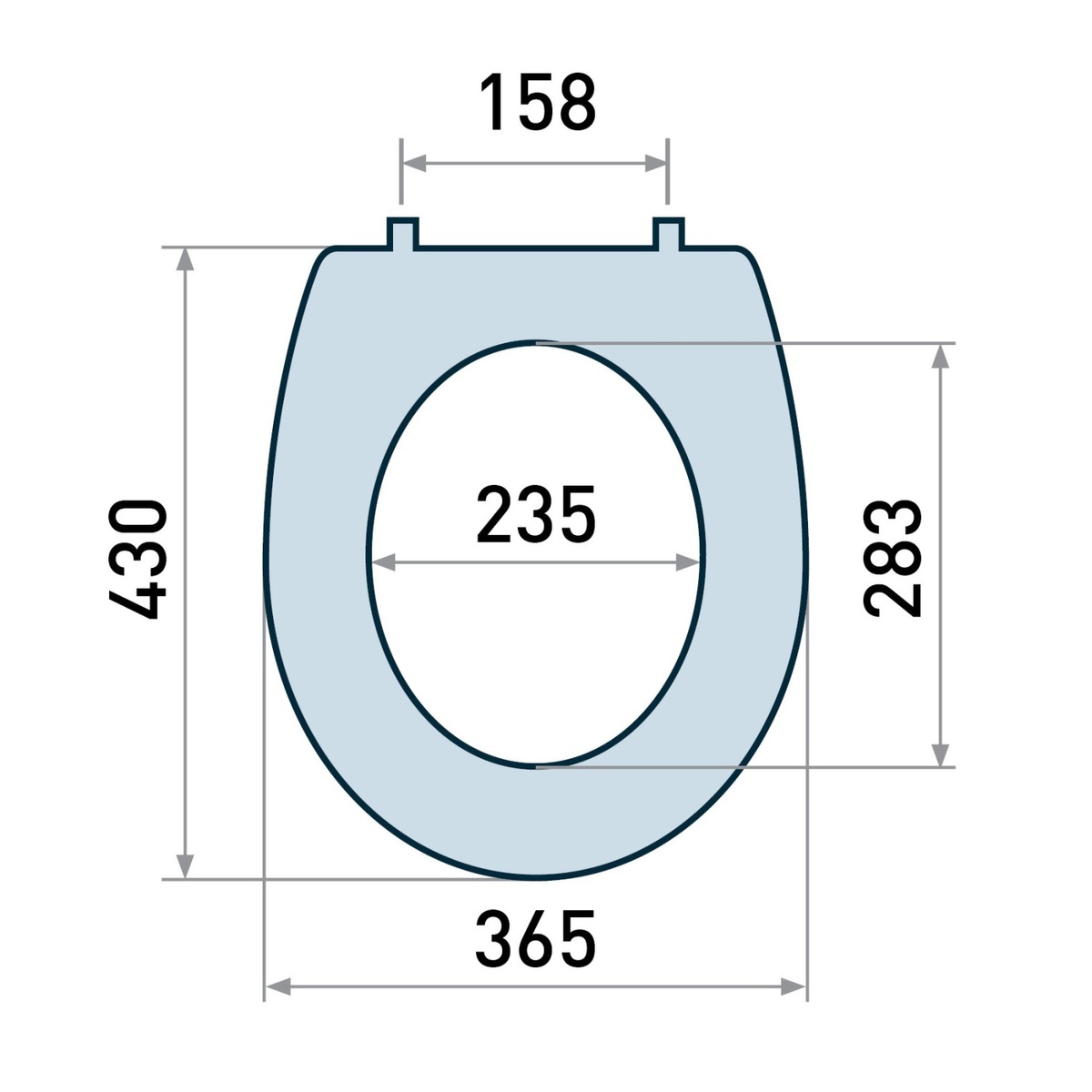 Сиденье для унитаза KOLLER POOL Simple С1 дюропласт 365x430мм 158мм между креплениями белое KPSIC1
