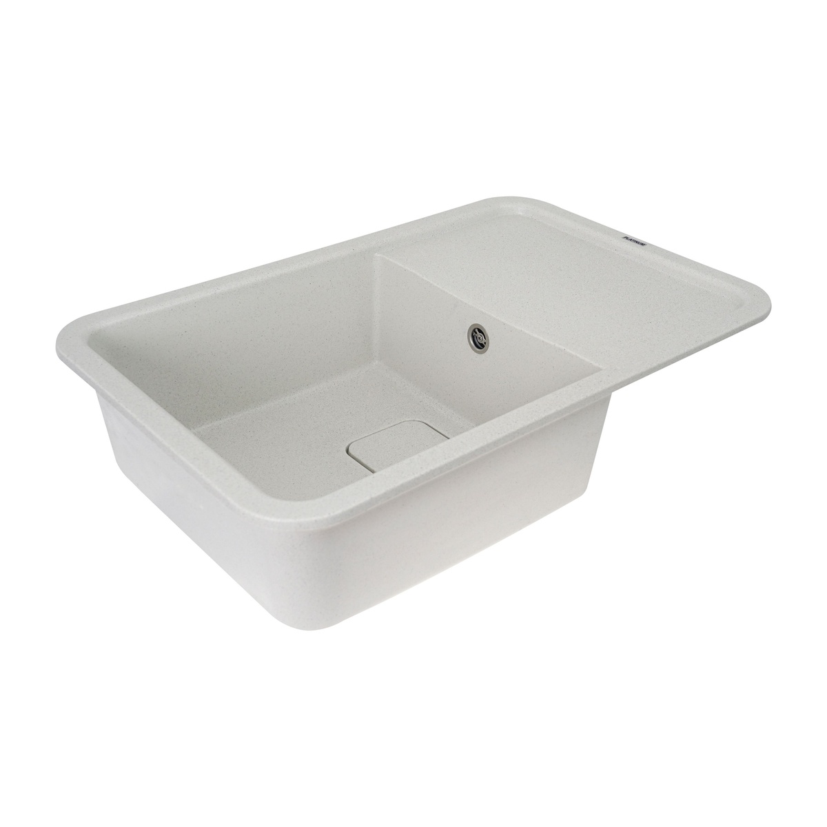 Мийка для кухні гранітна прямокутна PLATINUM 7850 CUBE 775x505x180мм без сифону біла PLS-A24611