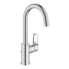 Змішувач для умивальника високий GROHE BauLoop L-Size хром латунь з донним клапаном 23763001