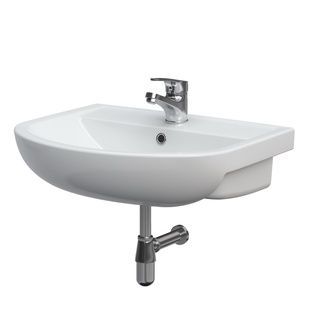 Умивальник підвісний CERSANIT Arteco 550x440x150мм напівкруглий білий K667-008