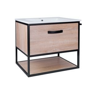 Тумба із раковиною для ванної Q-TAP Taurus 66x58x47см підвісна бежевий QT2472TPT603WO
