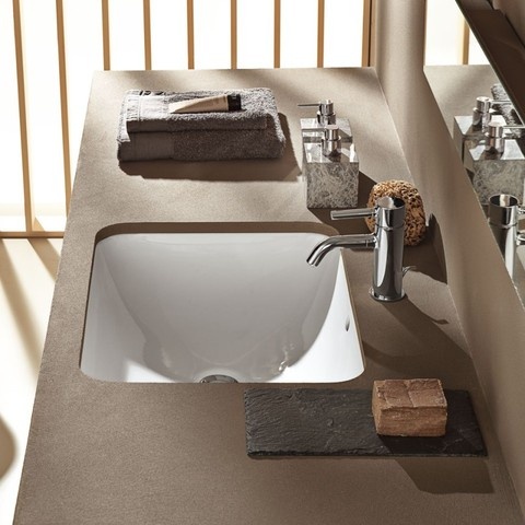 Умывальник врезной для ванной под столешницу 610мм x 490мм GEBERIT VariForm белый прямоугольная 500.767.01.2