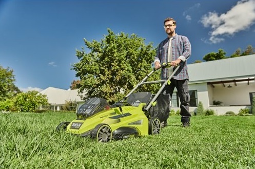 Газонокосилка аккумуляторная Ryobi RLM36X46H50PG MAX POWER 36В акб 1х5А·час 46см 45л 20-70мм с функцией Power-Assist 17.8кг