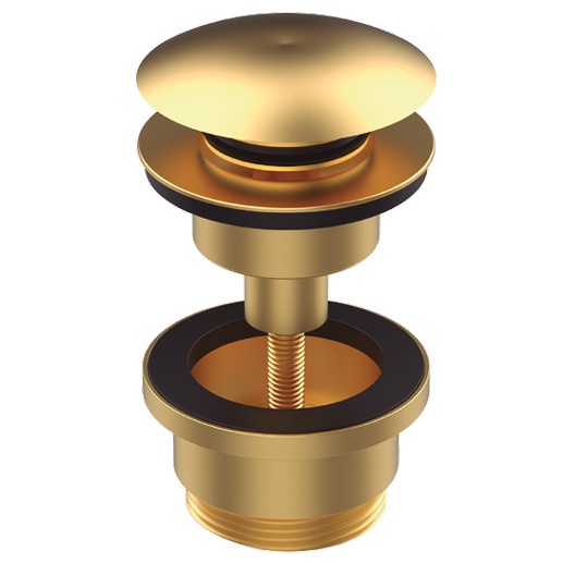 Донний клапан натискний для раковини GRB Hydro 63мм універсальний латунь 1 1/4" матований золотий 05055088