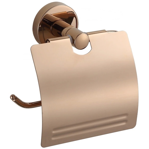 Держатель для туалетной бумаги с крышкой MEXEN Remo округлый металлический золото MEX-7050733-60