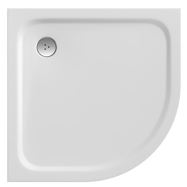 Піддон для душової кабіни RAVAK Elipso Pro Chrome 80x80x3см напівкруглий композитний без сифону білий XA244401010