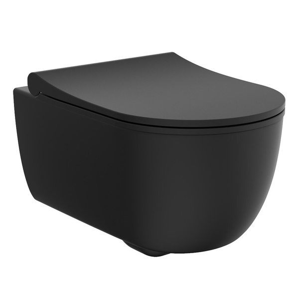 Унитаз подвесной безободковый черный DEVIT ART 2.0 с сиденьем с микролифтом 3020140B