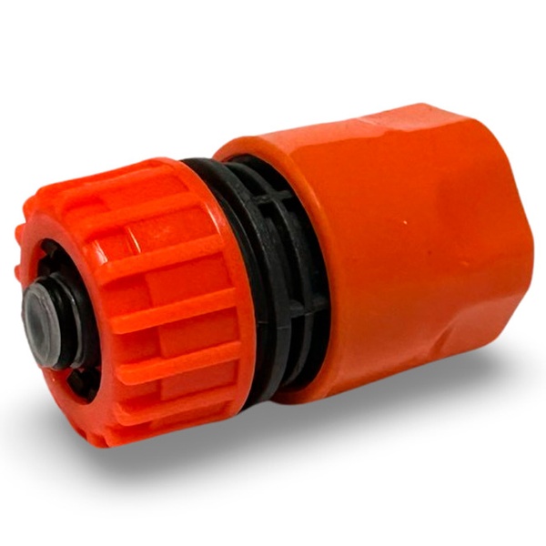 Коннектор для шланга для полива SUPERPLAST 1/2" "Stop" оранжевый/салатовый UKR-041