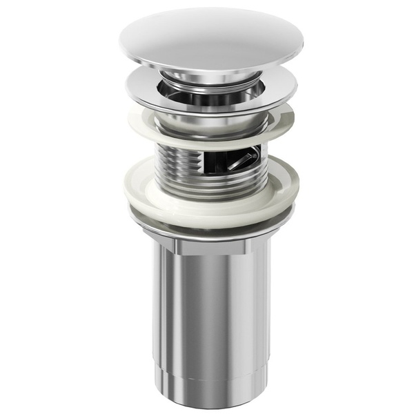 Донний клапан натискний для раковини RAVAK 62мм із переливом латунь 1 1/4" глянцевий хром X01373