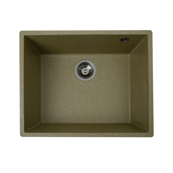 Мийка для кухні гранітна прямокутна PLATINUM 5444 OASIS 540x440x200мм врізна під стільницю без сифону бежева PLS-A30762