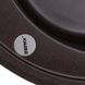 Мийка для кухні гранітна кругла ZERIX ZS-510R-12 510x510x200мм із сифоном коричнева ZX4536 2 з 3
