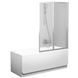 Шторка стеклянная для ванны универсальная двухсекционная складная 140x105см RAVAK CITY SLIM VS2 105 стекло матовое 3мм профиль сатин 796M0U00ZG 1 из 3