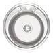 Мийка для кухні із нержавіючої сталі кругла WEZER 490x490x180мм мікротекстура 0.8мм із сифоном 490(0.8)D 1 з 5
