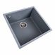 Мийка для кухні гранітна квадратна PLATINUM 4040 RUBA 440x440x200мм без сифону сіра PLS-A40721 3 з 8