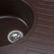 Мийка для кухні гранітна овальна PLATINUM 7750 LIRA 770x500x200мм без сифону коричнева PLS-A25083 5 з 5