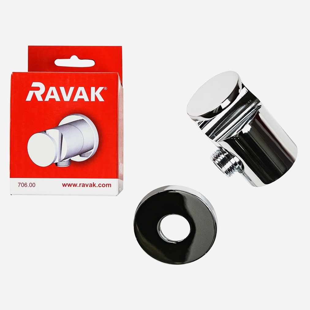 Шланговое подключение RAVAK с держателем для лейки латунное хром X07P206